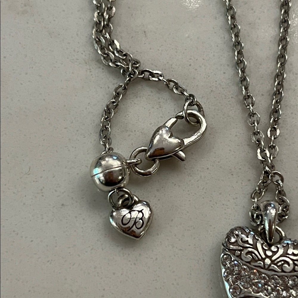 Retired Brighton reversible love rhinestone heart adjustable necklace - Picture 14 of 14